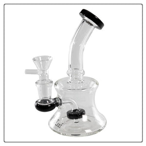 Black Leaf Pipe Drum Percolator Glass Bong