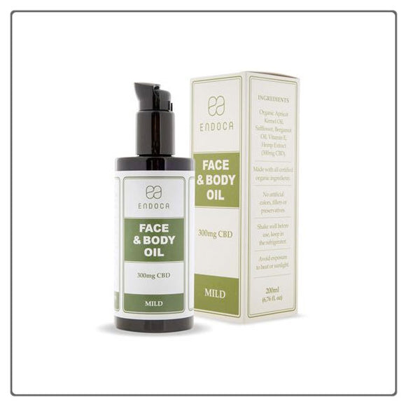 Endoca 300mg CBD Face and Body Oil 200ml