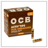 OCB Activ Tips Unbleached 7mm Charcoal Filters